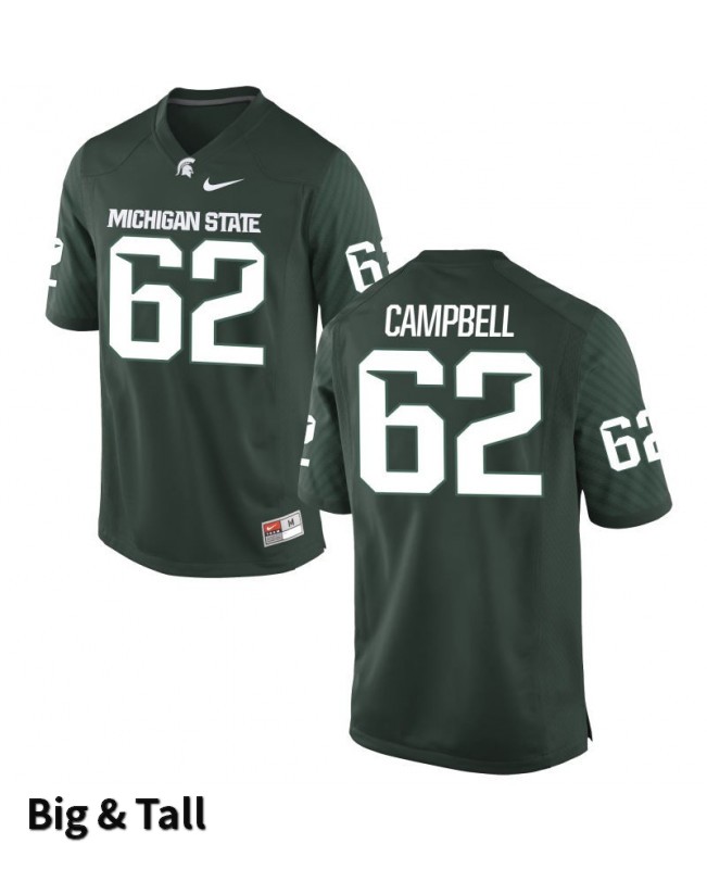 Men's Michigan State Spartans #62 Luke Campbell NCAA Nike Authentic Green Big & Tall College Stitched Football Jersey EL41P10HI